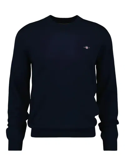 Gant C-neck Sweater In Blue