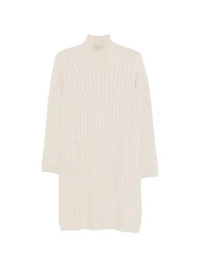 Gant Cable Knit Dress In Neutral
