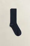 Gant Cable Knit Socks In Black