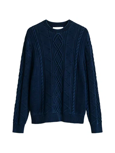 Gant Cable-knit Sweater In Blue
