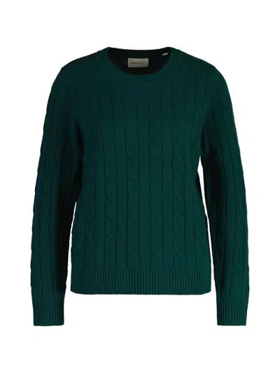 Gant Cable-knit Sweater In Green
