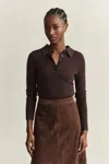 Gant Cable Knit Top In Brown