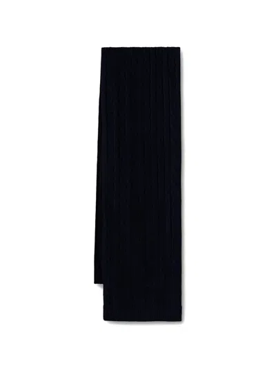 Gant Cable-knit Scarf In Black