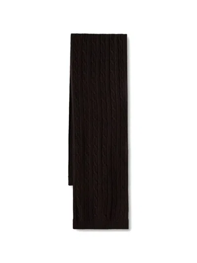 Gant Cable-knit Scarf In Brown