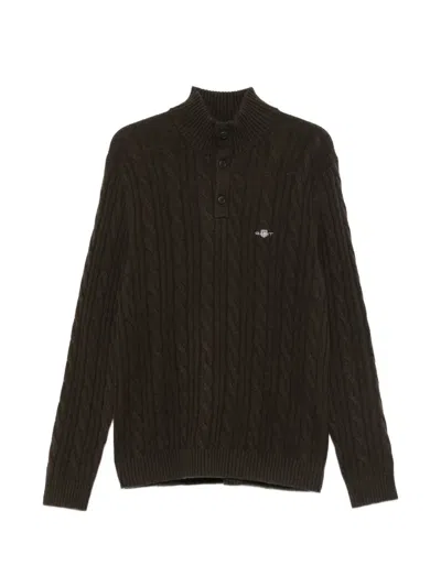 Gant Cable-knit Sweater In Brown