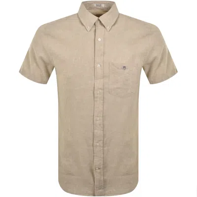 Gant Camp Collar Shirt Beige In Brown