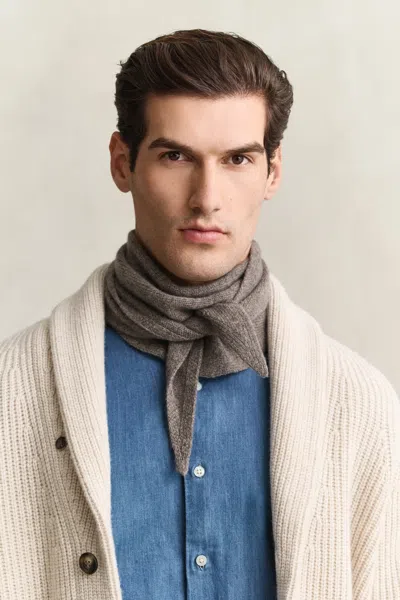 Gant Cashmere Triangle Scarf In Gray