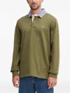Gant Chambray-collar Polo Shirt In Green
