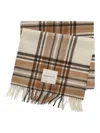 Gant Check-pattern Wool Scarf In Brown