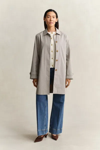 Gant Checked Car Coat In Gray