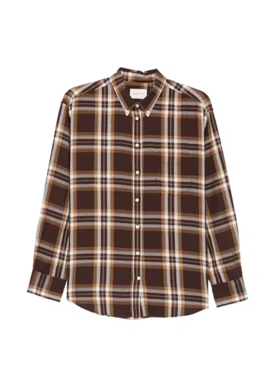 Gant Checked Flannel Shirt In Black