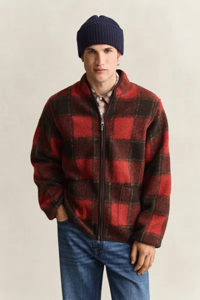 Gant Checked Fleece Jacket In Multi