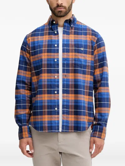 Gant Checked Oxford Shirt In Blue