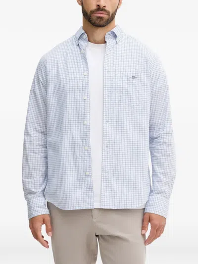 Gant Checked Patch-pocket Shirt In White
