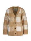 Gant Checked-pattern Button-fastening Cardigan In Brown