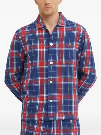 Gant Checked Pyjama Set In Blue