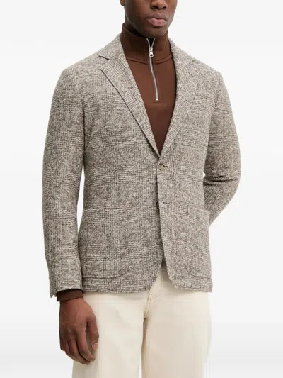 Gant Checked Single-breasted Blazer In Gray