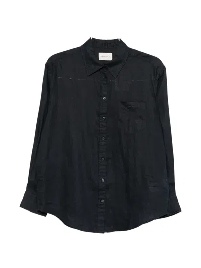 Gant Chest-pocket Long-sleeve Shirt In Black