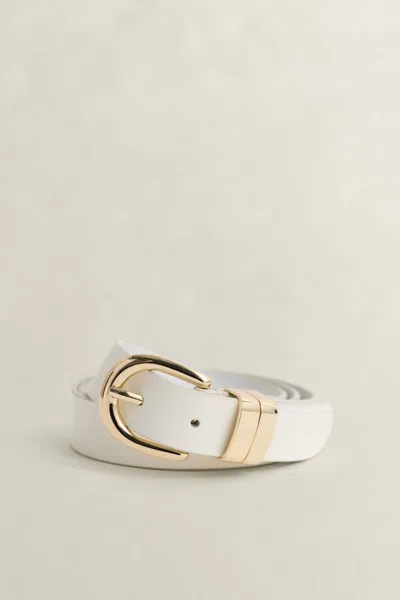 Gant Chunky Keeper Leather Belt In White