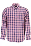 Gant Casual Blue Cotton Shirt With Button-down Collar In Blue