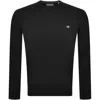 Gant Classic Cotton Crew Neck Knit Jumper Black In Black