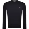 Gant Classic Cotton Crew Neck Knit Jumper Black In Navy