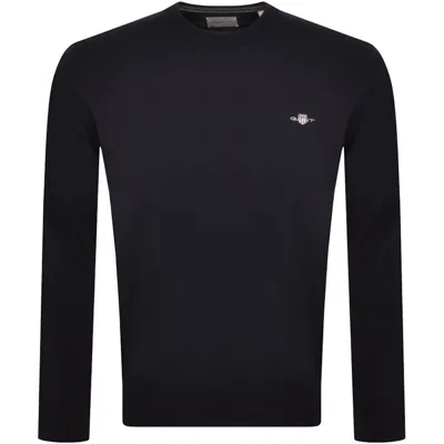 GANT GANT CLASSIC COTTON CREW NECK KNIT JUMPER NAVY