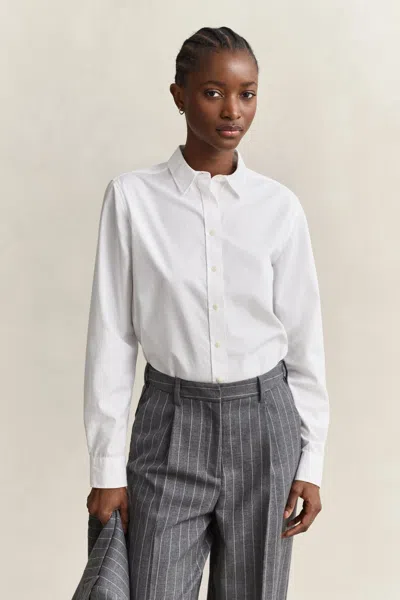 Gant Classic Regular Poplin Shirt In White