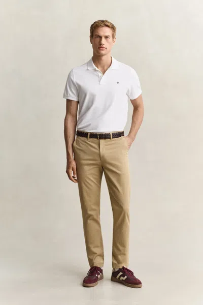 Gant Classic Slim Chinos In Nude