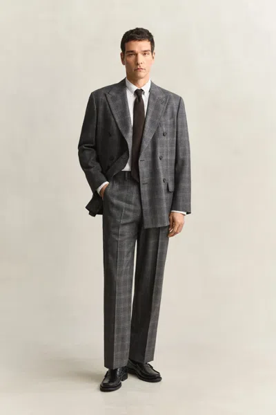 Gant Clen Check Suit Pants In Gray