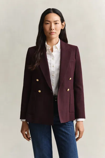Gant Club Blazer In Burgundy