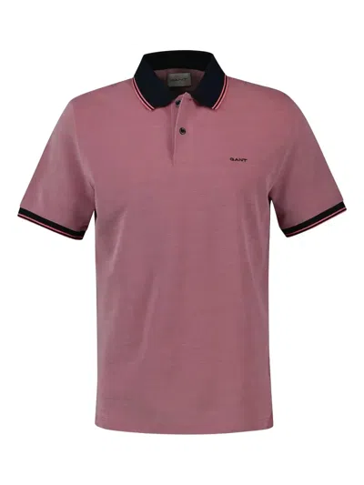 Gant Collared Polo Shirt In Pink