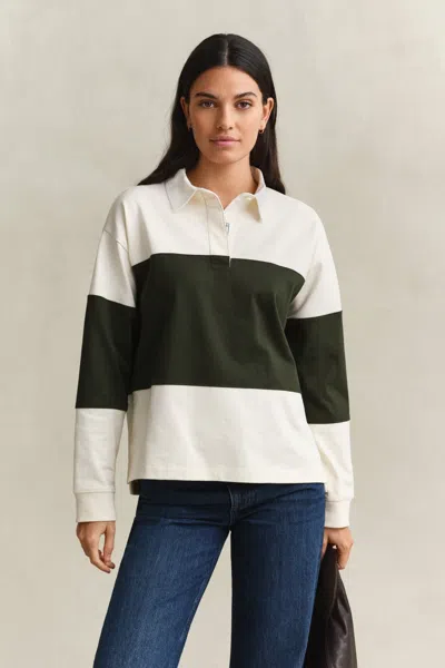 Gant Color Block Heavy Rugger In Green