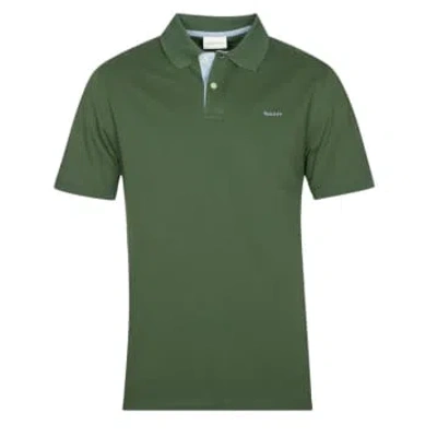 Gant Contrast Piqué Polo Shirt In Green