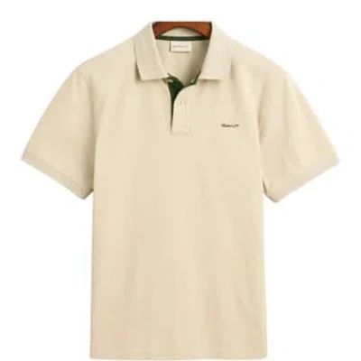 Gant Contrast Piqué Polo Shirt In Neturals
