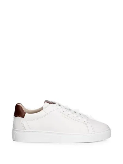 Gant Contrast-heel Leather Sneakers In White