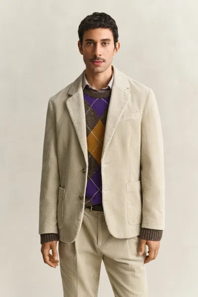 Gant Corduroy Suit Jacket In Neutral