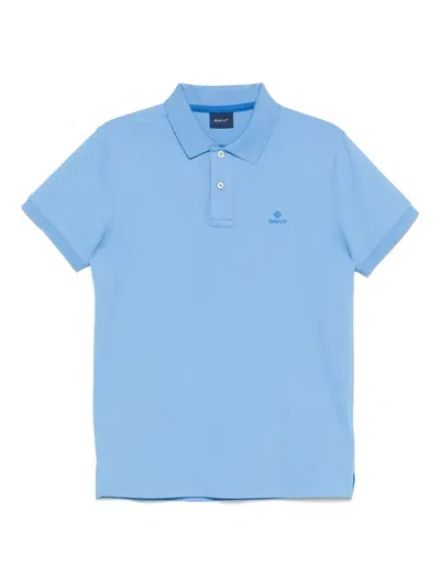 Gant Cotton-blend Polo Shirt In Blue