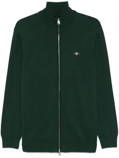 Gant Cotton Cardigan In Green