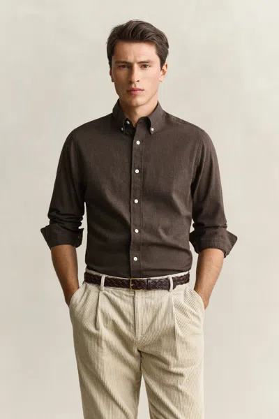 Gant Cotton Cashmere Shirt In Brown
