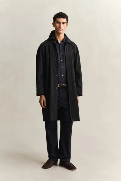Gant Cotton Coat In Black