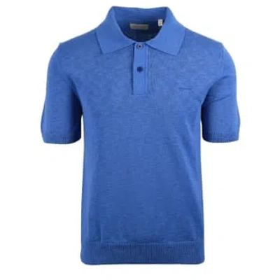 Gant Cotton Flamme Ss Polo In Blue