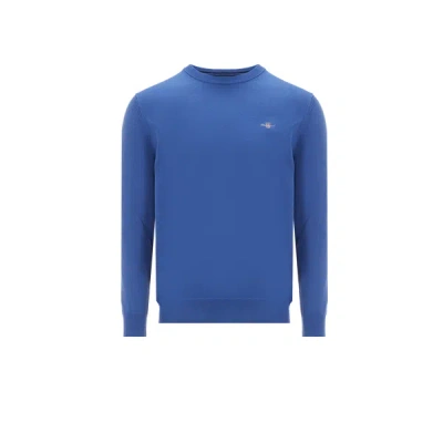 Gant Cotton Round-neck Sweatshirt In Blue