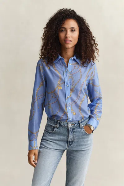Gant Cotton Silk Shirt In Blue