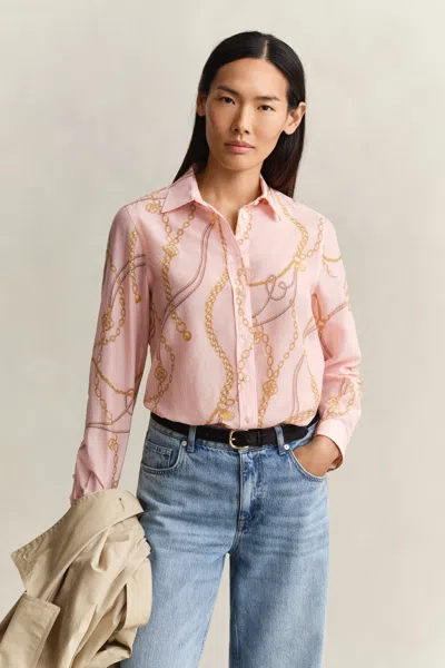 Gant Cotton Silk Shirt In Pink