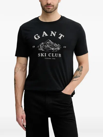 Gant Cotton T-shirt In Black