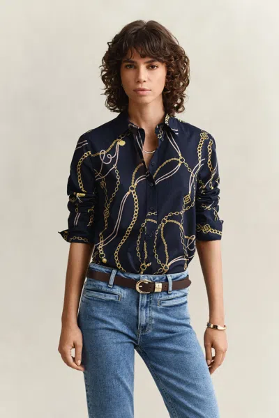 Gant Cotton Voile Shirt In Blue