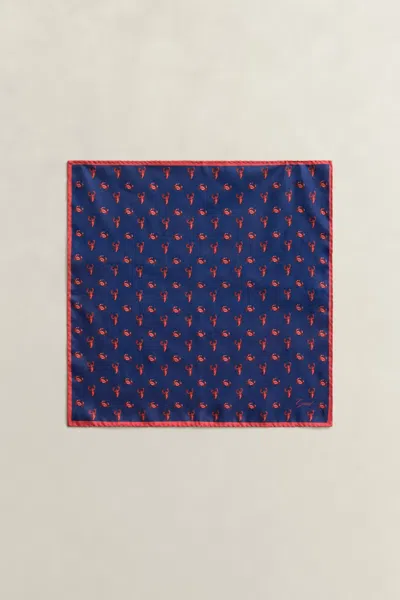 Gant Crab Pocket Square In Blue
