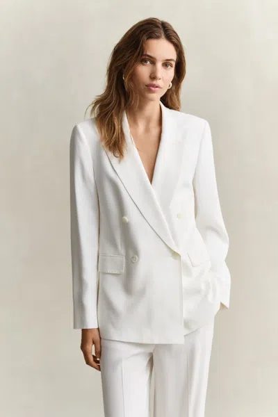 Gant Crepe Blazer In White