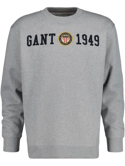 Gant Crest Shield Sweatshirt In Grey